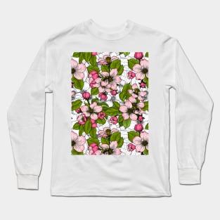 Apple blossom on  white Long Sleeve T-Shirt